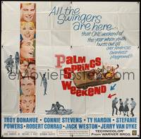 1a287 PALM SPRINGS WEEKEND 6sh '63 Troy Donahue, Connie Stevens, teen swingers in California!
