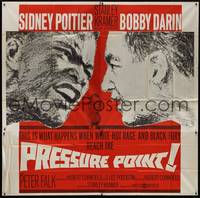 1a295 PRESSURE POINT 6sh '62 Sidney Poitier squares off against Bobby Darin, cool art!