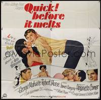 1a299 QUICK, BEFORE IT MELTS 6sh '65 art of sexy Anjanette Comer kissing Robert Morse!