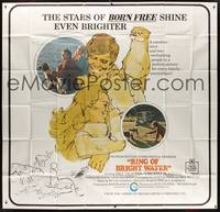 1a304 RING OF BRIGHT WATER 6sh '69 romantic art of Bill Travers & Virginia McKenna with otter!