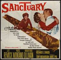 1a306 SANCTUARY 6sh '61 William Faulkner, art of sexy Lee Remick, the truth about Temple Drake!