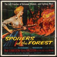 1a323 SPOILERS OF THE FOREST 6sh '57 sexy Vera Ralston in the last frontier of untamed women!
