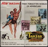 1a335 TARZAN THE APE MAN 6sh '59 Edgar Rice Burroughs, Denny Miller & sexy Joanna Barnes!