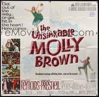 1a352 UNSINKABLE MOLLY BROWN 6sh '64 Debbie Reynolds, get out of the way or hit in the heart!
