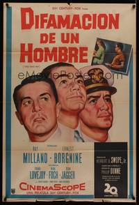 1a047 3 BRAVE MEN Argentinean '57 Ray Milland, Ernest Borgnine, Frank Lovejoy, Nina Foch