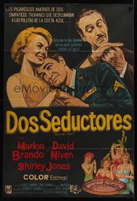 1a054 BEDTIME STORY Argentinean '64 Marlon Brando, David Niven & Shirley Jones + sexy gamblers!