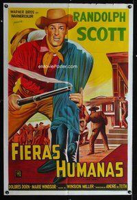 1a062 BOUNTY HUNTER Argentinean '54 when the law put up the money Randolph Scott put on his guns!