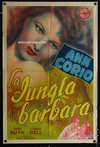1a067 CALL OF THE JUNGLE Argentinean '44 wonderful super close up art of sexy exotic Ann Corio!