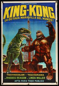1a099 KING KONG ESCAPES Argentinean '68 completely different art with wacky dinosaur by Pezzuto!