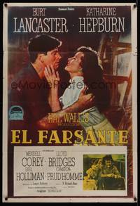 1a123 RAINMAKER Argentinean '56 great romantic close up of Burt Lancaster & Katharine Hepburn!