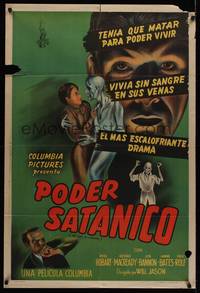 1a134 SOUL OF A MONSTER Argentinean '44 blood-chilling horror, cool art of zombie attacking!