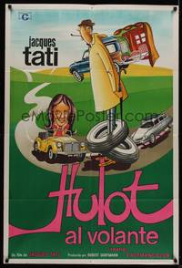 1a145 TRAFFIC Argentinean '71 great wacky art of Jacques Tati as Mr. Hulot by Aler!
