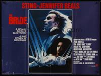 1a004 BRIDE British quad '85 Sting, Jennifer Beals, a madman and the woman he invented!