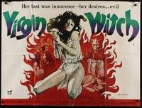 1a036 VIRGIN WITCH British quad '72 Ann Michelle, occult horror, wild image of girl to be sacrificed