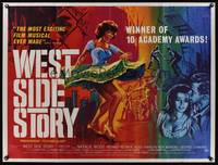 1a038 WEST SIDE STORY British quad '62 Academy Award winning classic musical, best different art!