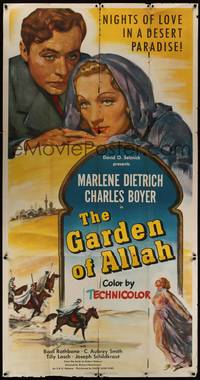 1b046a GARDEN OF ALLAH 3sh R49 art of Marlene Dietrich, Charles Boyer in desert adventure!