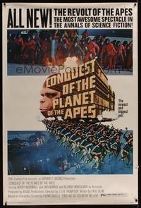 1b241 CONQUEST OF THE PLANET OF THE APES 40x60 '72 Roddy McDowall, the revolt of the apes!