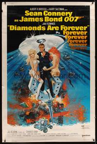 1b250 DIAMONDS ARE FOREVER 40x60 '71 art of Sean Connery as James Bond by Robert McGinnis!