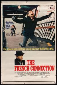 1b265 FRENCH CONNECTION 40x60 '71 Gene Hackman in movie chase climax, William Friedkin directed!