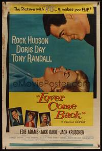1b282 LOVER COME BACK style Z 40x60 '62 great images of Rock Hudson & Doris Day!