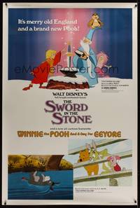 1b315 SWORD IN THE STONE/WINNIE POOH & A DAY FOR EEYORE 40x60 '83 Disney cartoons, art by Wensel!