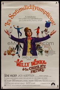 1b334 WILLY WONKA & THE CHOCOLATE FACTORY 40x60 '71 Gene Wilder, it's scrumdidilyumptious!