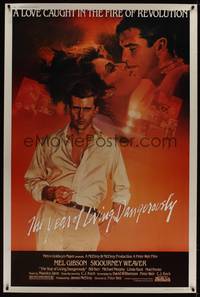 1b337 YEAR OF LIVING DANGEROUSLY 40x60 '83 Peter Weir, great artwork of Mel Gibson by Stapleton!