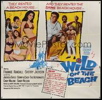 1b090 WILD ON THE BEACH 6sh '65 Frankie Randall, Sherry Jackson, Sonny & Cher, teen rock & roll!