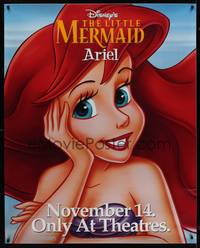 1b385 LITTLE MERMAID DS bus stop '89 close-up artwork of Ariel, Disney underwater cartoon!