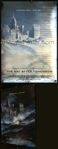 1b005 DAY AFTER TOMORROW lenticular advance 1sh '04 NYC in tidal wave & snowed in!