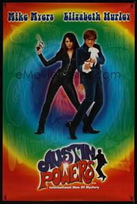 1b094 AUSTIN POWERS: INT'L MAN OF MYSTERY English 40x60 '97 Mike Myers & sexy Elizabeth Hurley!