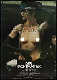 1b137 NIGHT PORTER German 33x47 '75 Il Portiere di notte, Bogarde, sexy topless Charlotte Rampling!