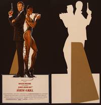 1b022 VIEW TO A KILL standee '85 art of Roger Moore as James Bond 007 by Daniel Gouzee!