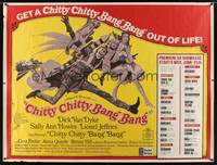 1b371 CHITTY CHITTY BANG BANG subway poster '69 wild art of Dick Van Dyke & Sally Ann Howes!