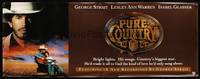 1b395 PURE COUNTRY vinyl banner '92 George Strait, Lesley Ann Warren, country music!