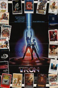 1c002 LOT OF 100 FOLDED ONE-SHEETS lot '50s-'80s Tron, Doctor Zhivago, Bronco Billy, Howling, +more!