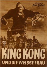 1c157 KING KONG German program R52 classic image of ape holding Fay Wray over New York Skyline!