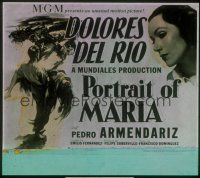 1c105 PORTRAIT OF MARIA glass slide '44 art of Pedro Armendariz carrying Dolores Del Rio!
