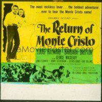 1c106 RETURN OF MONTE CRISTO glass slide '46 Louis Hayward as the Count, pretty Barbara Britton!