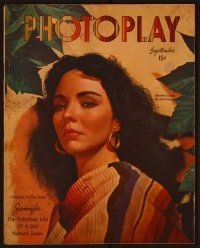 1c032 PHOTOPLAY magazine September 1947, sexy Jennifer Jones from Duel in the Sun by Paul Hesse!