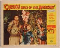 1d017 CURUCU, BEAST OF THE AMAZON signed LC #7 '56 by Beverly Garland, who's captured by natives!