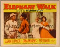 1d253 ELEPHANT WALK LC #2 '54 sexy Elizabeth Taylor watches Peter Finch argue with Dana Andrews!