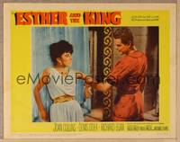 1d257 ESTHER & THE KING LC #6 '60 Mario Bava, c/u of Richard Egan grabbing sexy Joan Collins!