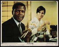 1d267 FOR LOVE OF IVY LC #2 '68 c/u of Sidney Poitier eating with chopsticks in Asian restaurant!