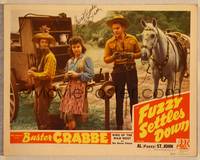 1d026 FUZZY SETTLES DOWN signed LC '44 by Buster Crabbe, who's with Fuzzy & Patti McCarthy!