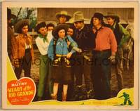 1d307 HEART OF THE RIO GRANDE LC '42 Gene Autry grabs Fay McKenzie as Smiley watches!