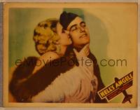 1d308 HELL'S ANGELS LC '30 great close up of Jean Harlow in jewels & fur kissing James Hall!