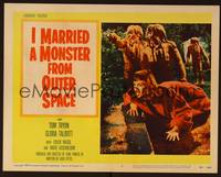 1d324 I MARRIED A MONSTER FROM OUTER SPACE LC #1 '58 c/u of Gloria Talbott & aliens in true form!