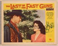 1d032 LAST OF THE FAST GUNS signed LC #4 '58 by Jock Mahoney, who's c/u with pretty Linda Cristal!