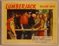 1d376 LUMBERJACK LC #3 '44 William Boyd as Hopalong Cassidy talks to pretty girl in crowd!
